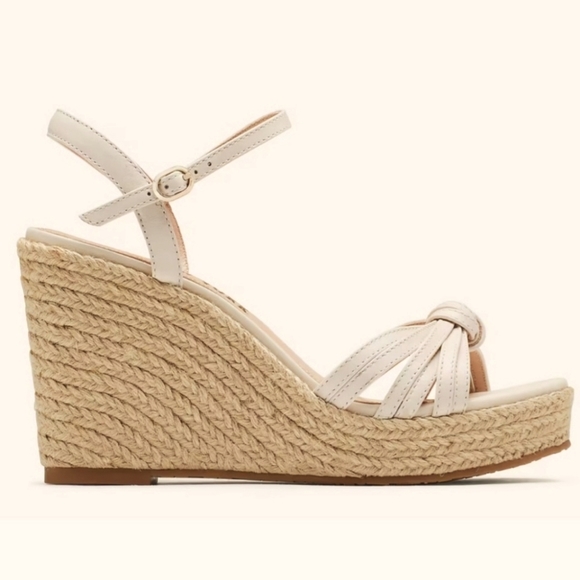 ♠️kate spade Tessa Espadrille Wedges NIB Metallic Nappa - Picture 3 of 3